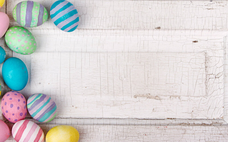 Colorful Easter Eggs — White, Festive, Photograph