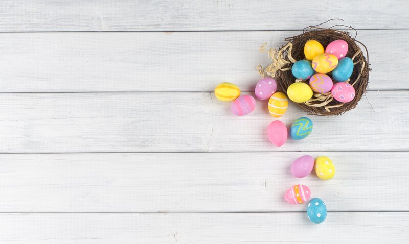 Colorful Easter Eggs — White, Festive, Spring, Photograph, Nest