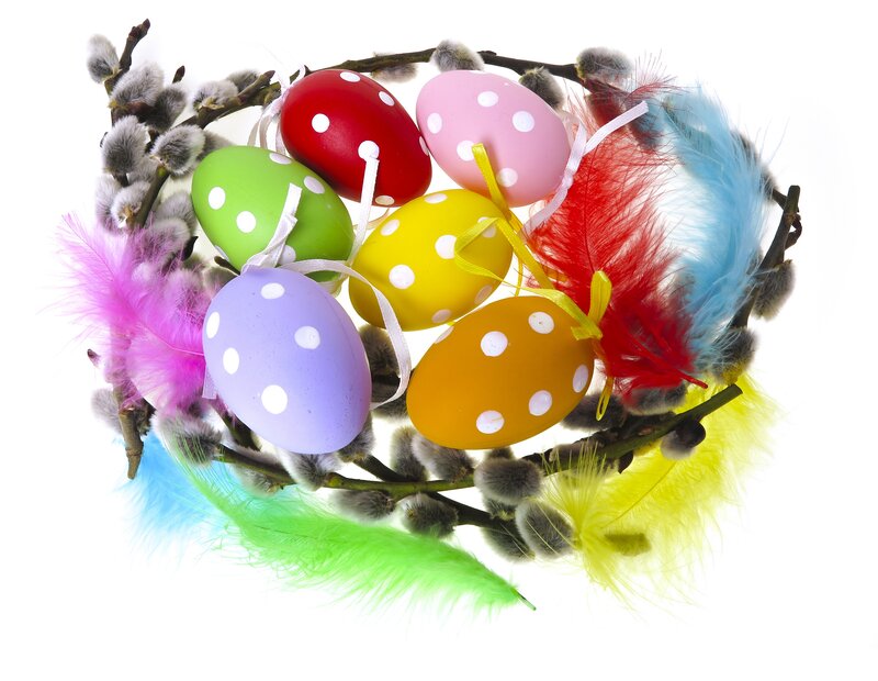 Colorful Easter Eggs — White, Festive, Spring, Photograph