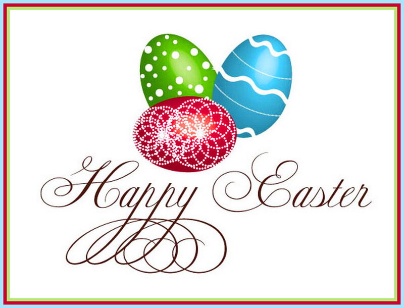 Colorful Easter Eggs — White, Festive