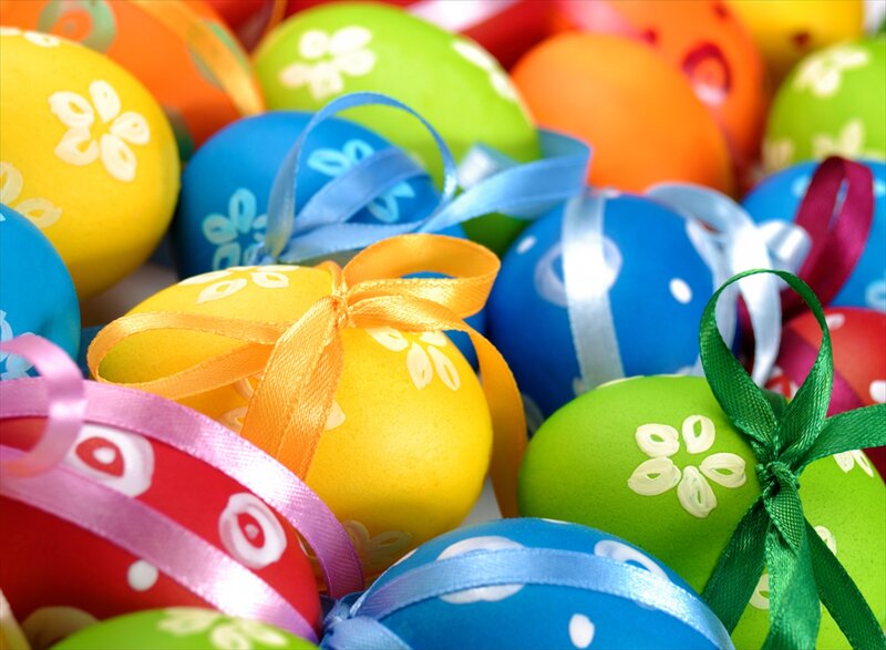 Colorful Easter Eggs — Yellow, Festive, Photograph