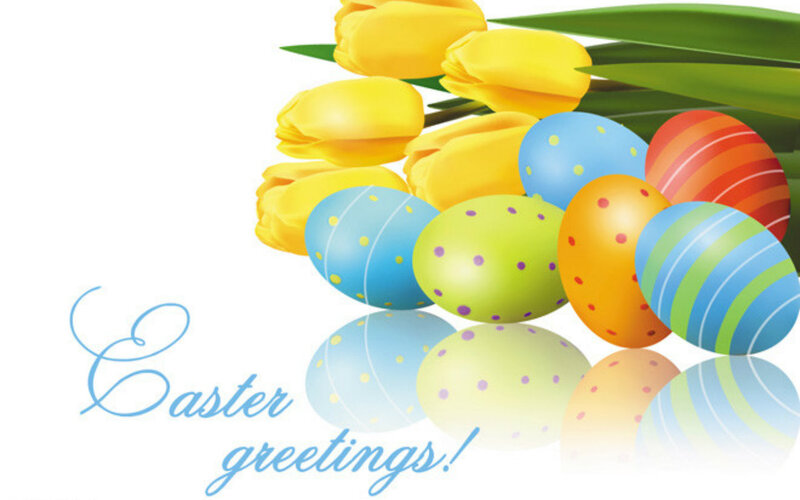 Colorful Easter Eggs — Yellow, Festive, Spring, Illustration