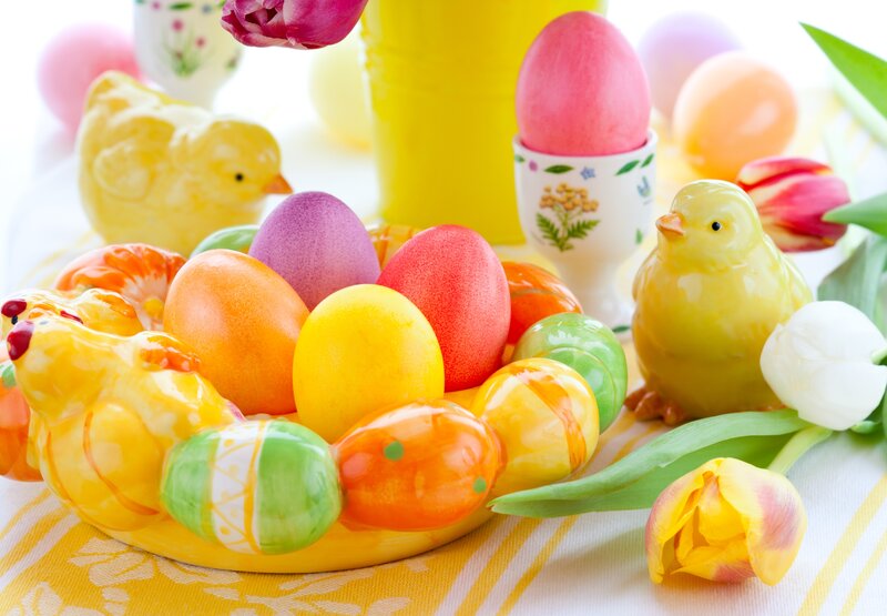 Colorful Easter Eggs — Yellow, Festive, Spring, Photograph