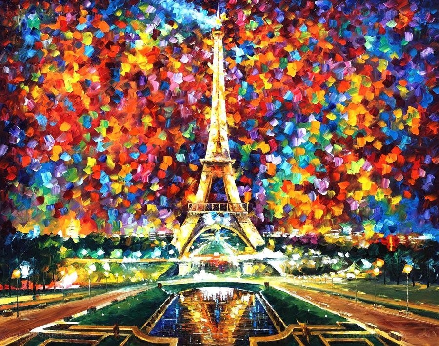 Colorful Eiffel Tower painting
