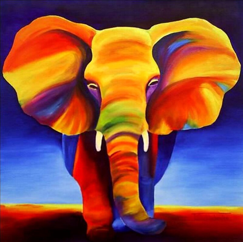 Colorful Elephant Painting