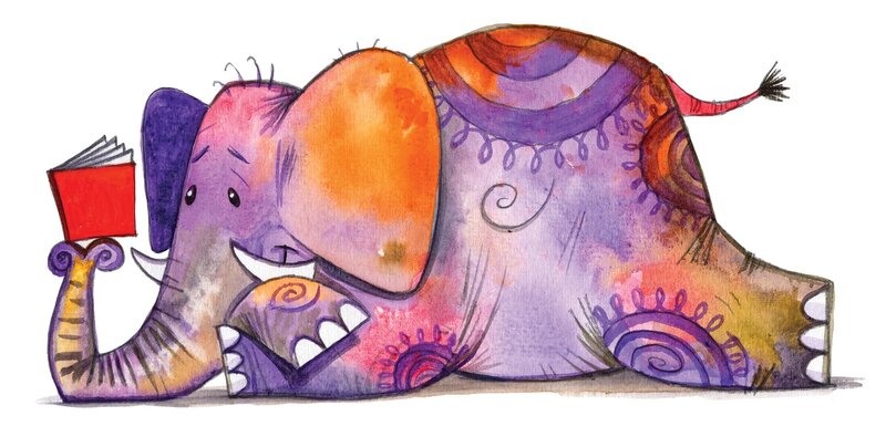 Colorful Elephant Reading