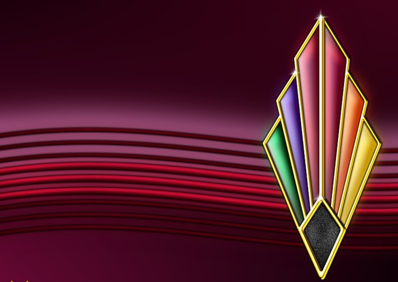 Colorful Emblem on Purple