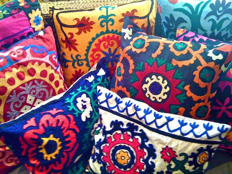 Colorful Embroidered Pillows