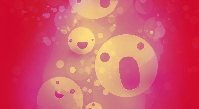 colorful emoji bubbles
