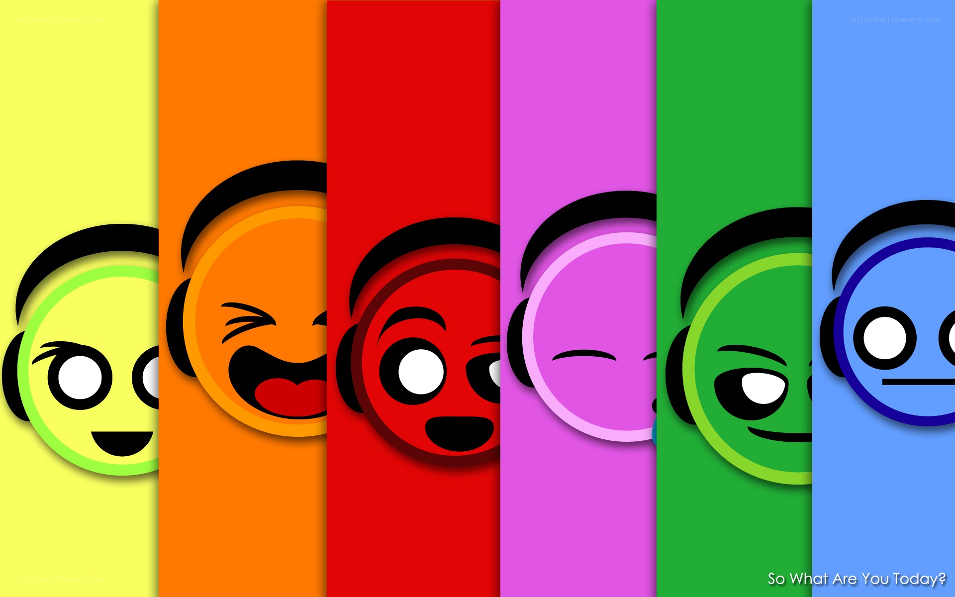 Colorful emoji faces