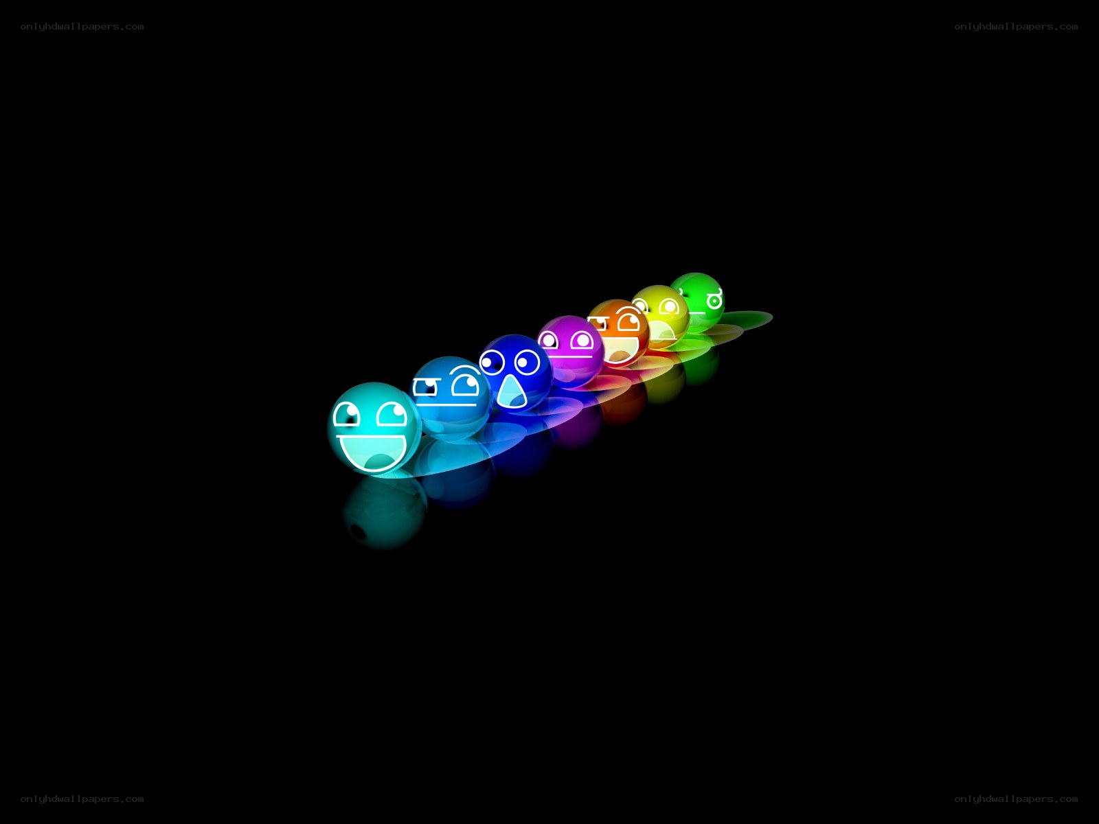 Colorful emoji spheres