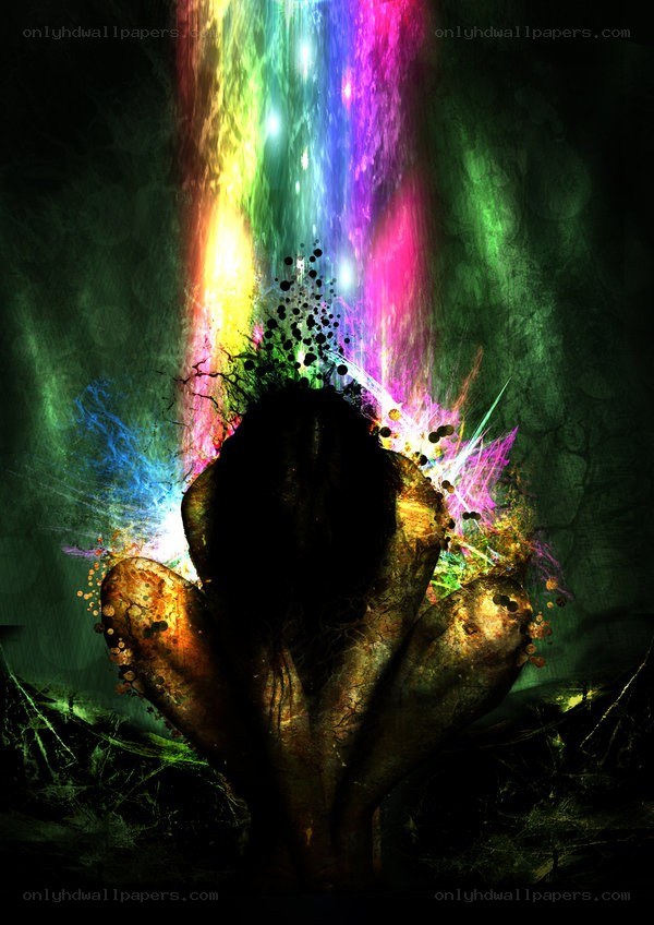 colorful energy burst