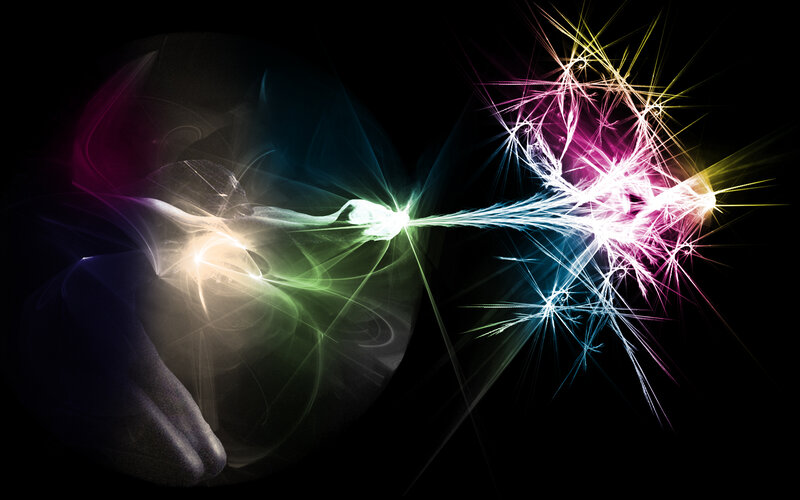 Colorful Energy Burst — White, Dynamic