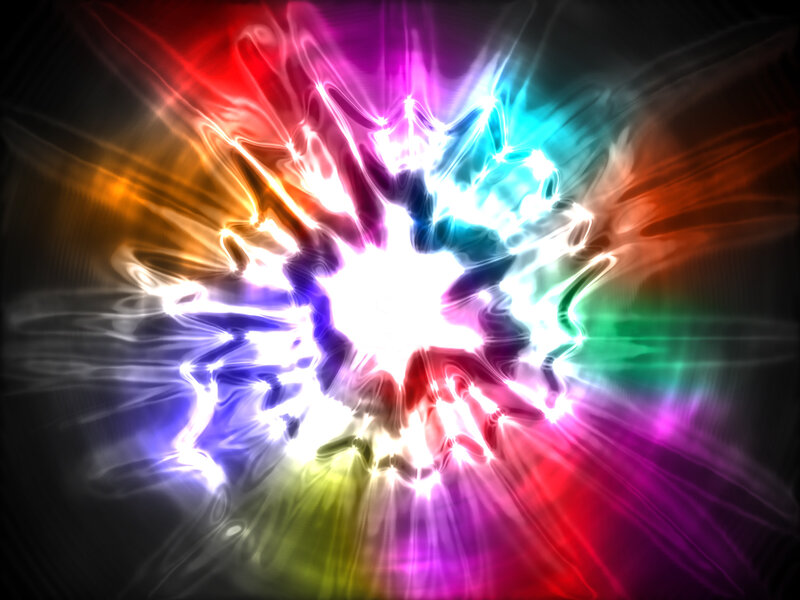 Colorful Energy Burst — White