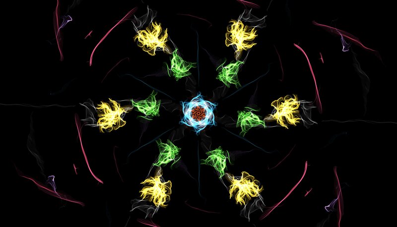 Colorful Energy Bursts