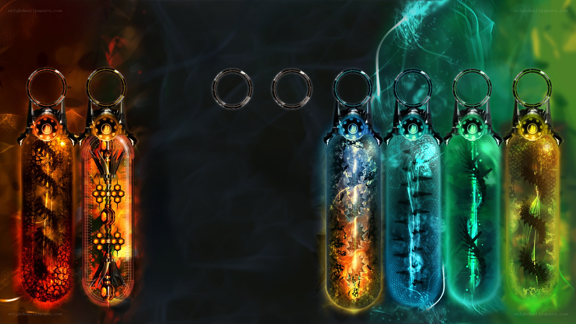Colorful energy vials
