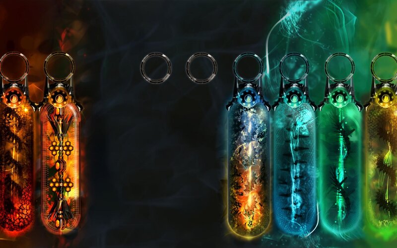 colorful energy vials