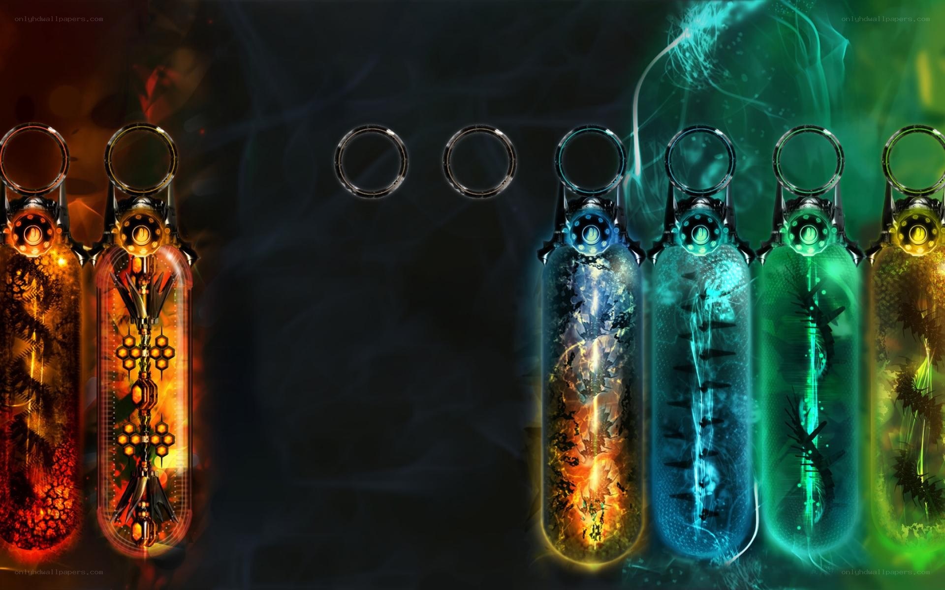 colorful energy vials