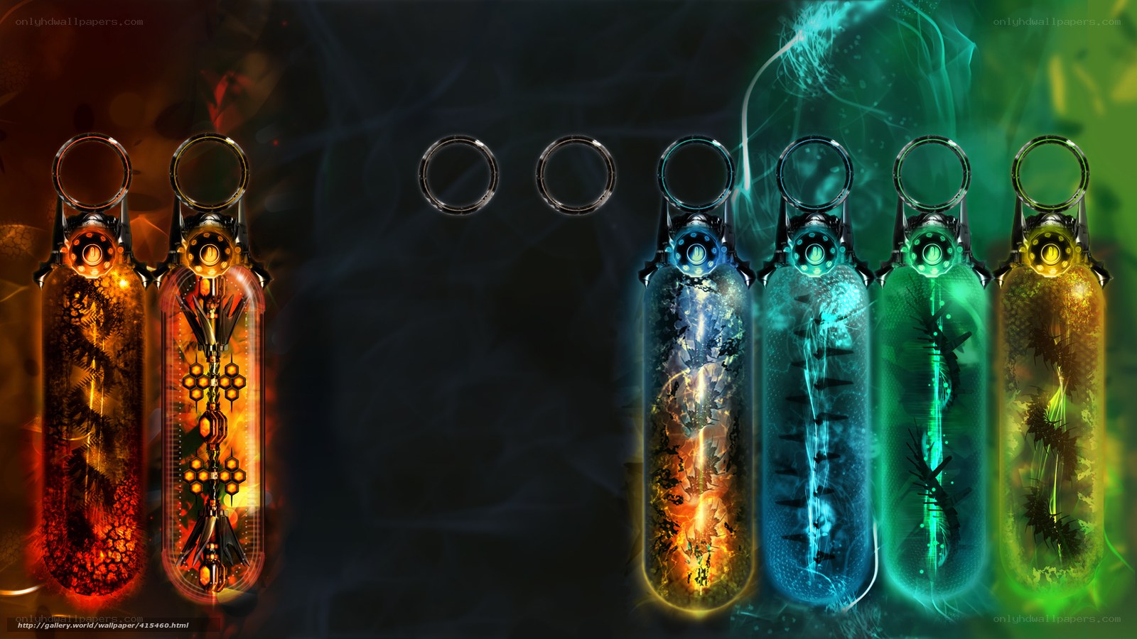 Colorful energy vials