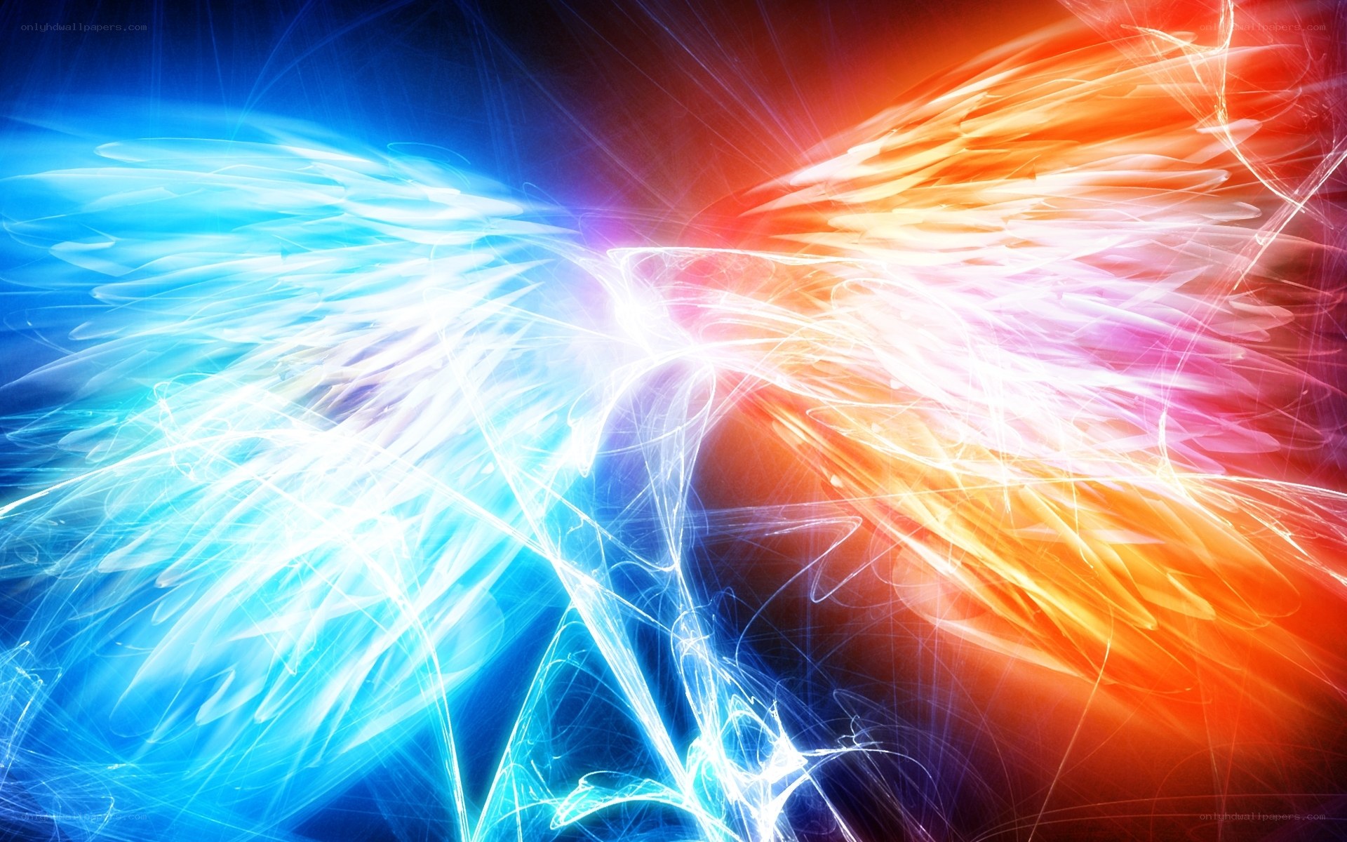 colorful energy wings