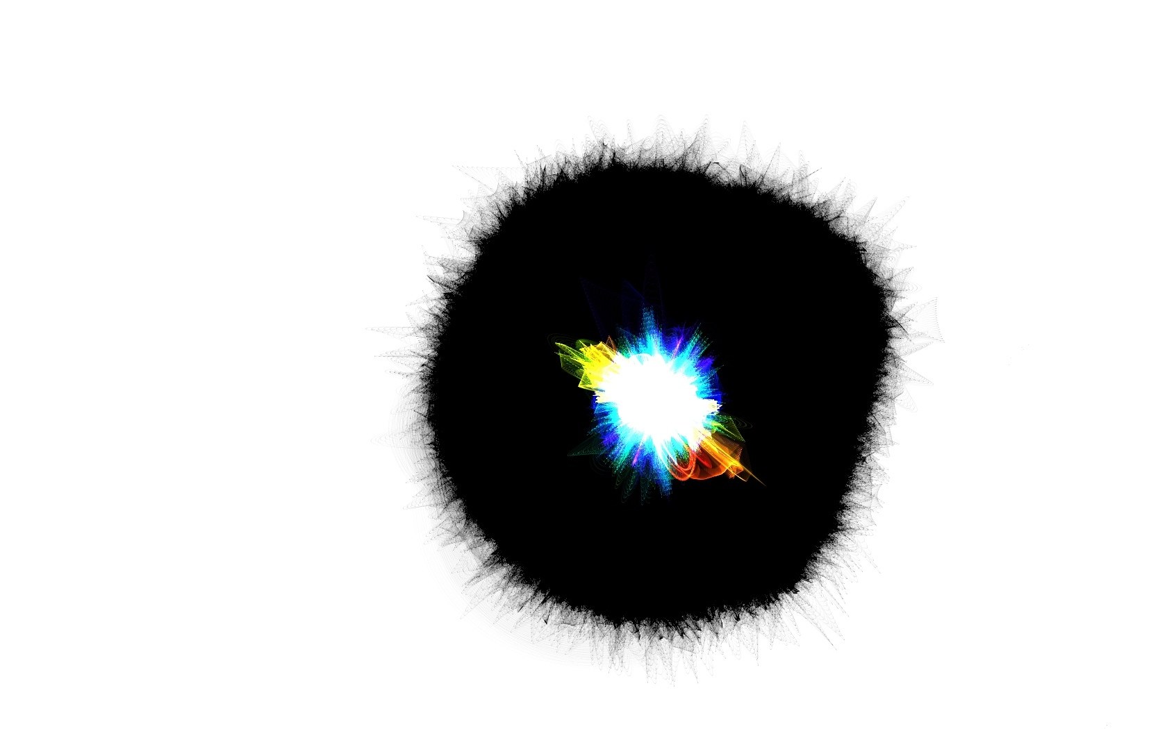 colorful explosion in black circle