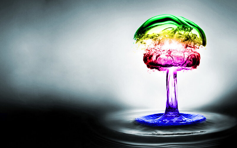 Colorful explosion in water