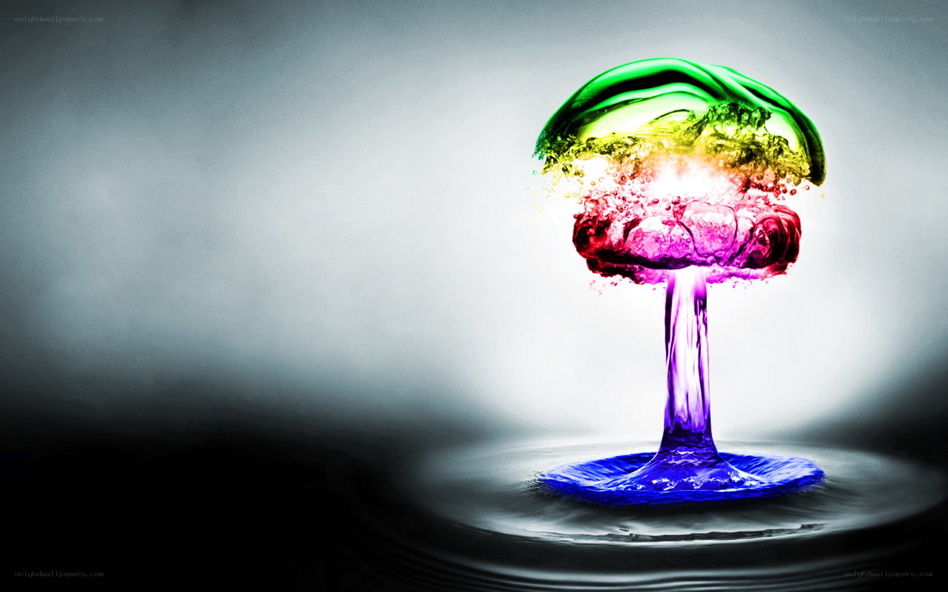 Colorful explosion in water