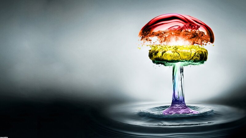 Colorful explosion in water