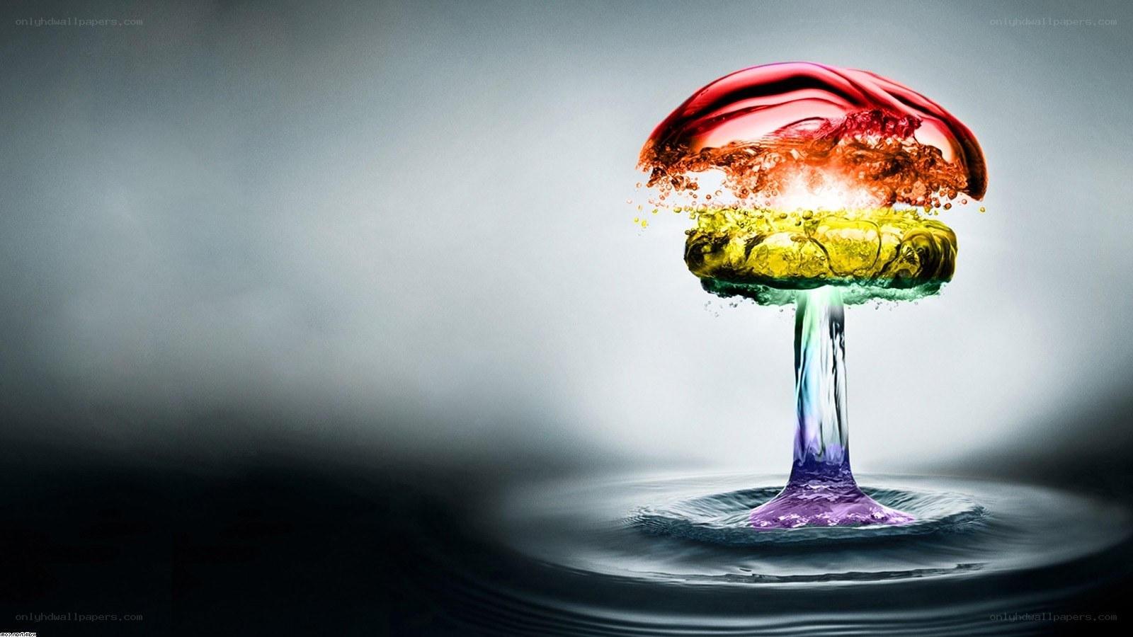 Colorful explosion in water