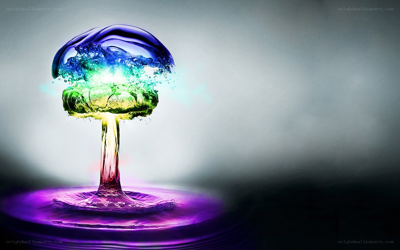 Colorful explosion mushroom cloud