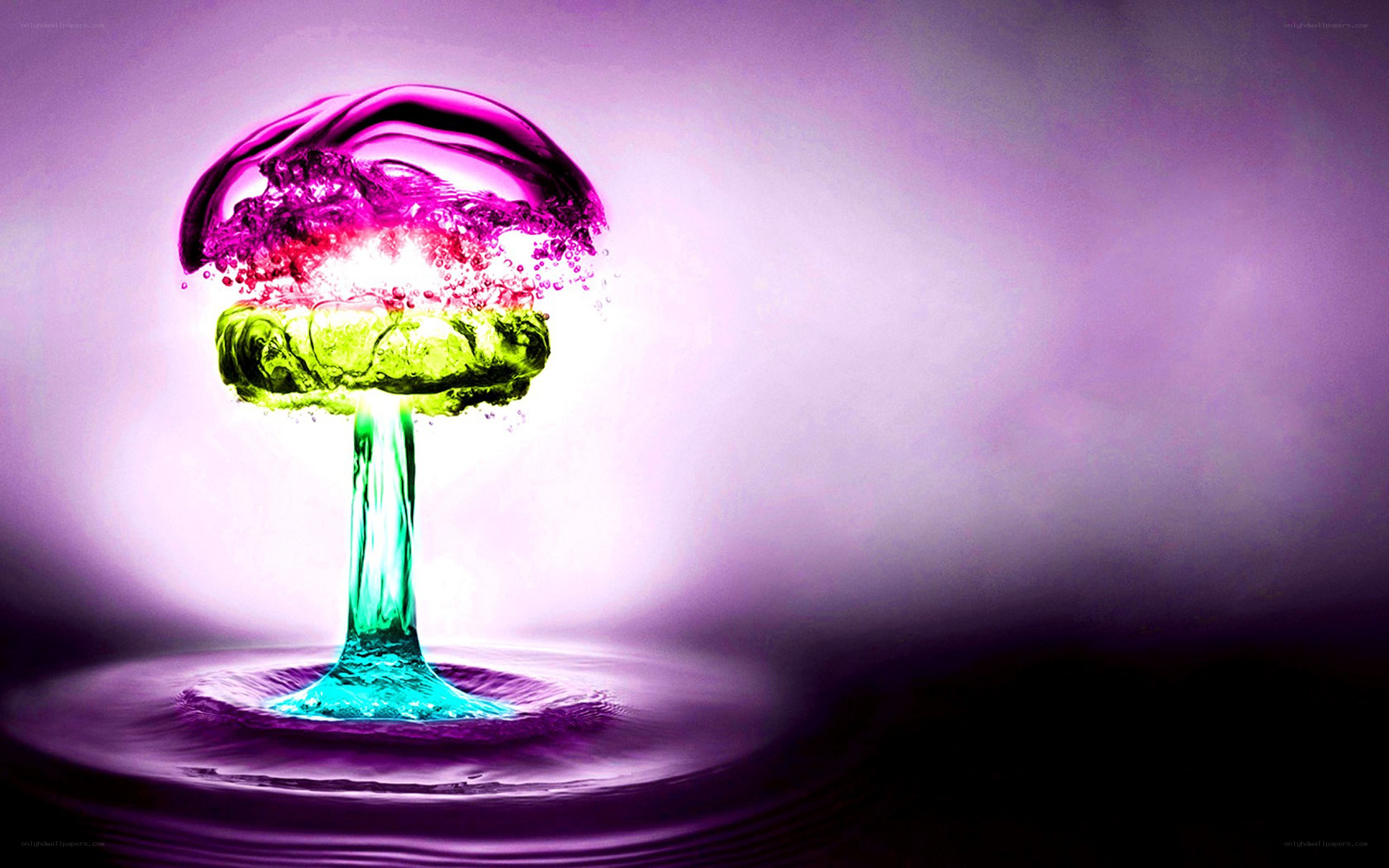 Colorful explosion mushroom cloud