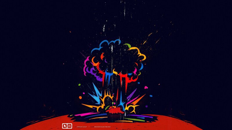 colorful explosion on dark background