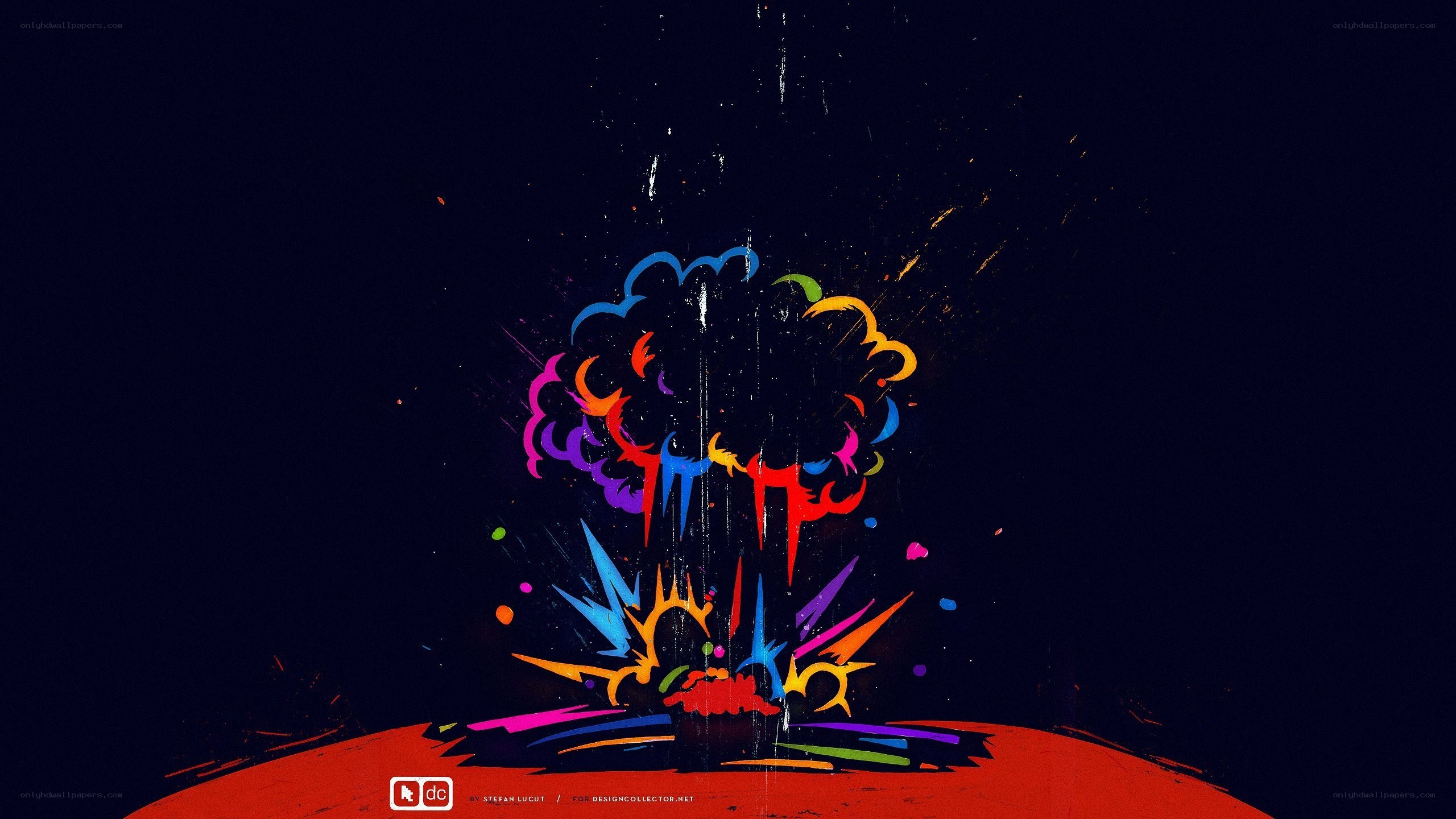 colorful explosion on dark background