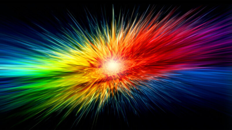 Colorful Explosion — Red, Dramatic, Digital Art