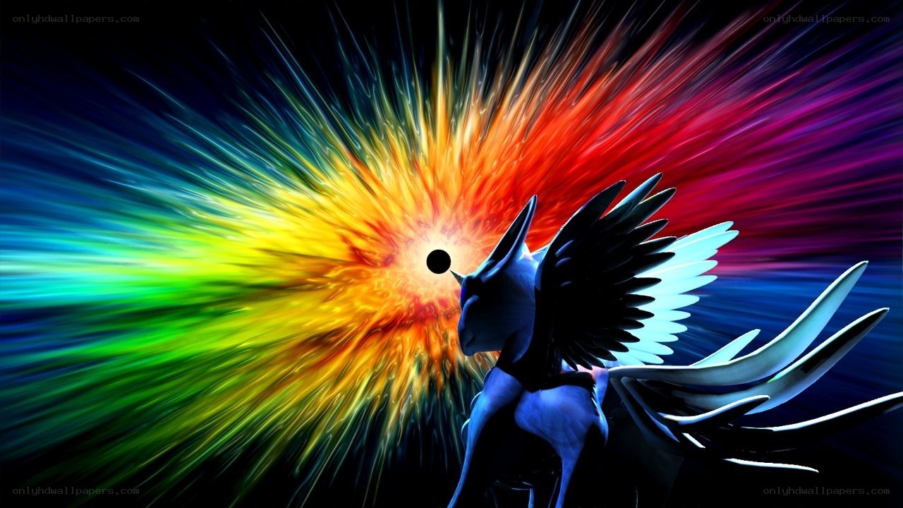 colorful explosion with winged figure