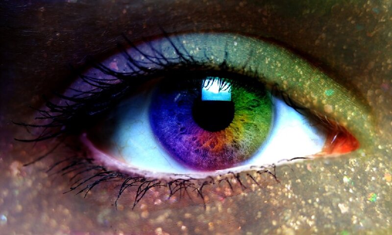 Colorful Eye Close-up — Blue