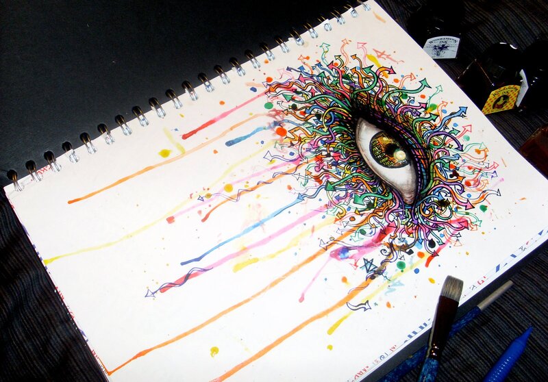 Colorful Eye Drawing