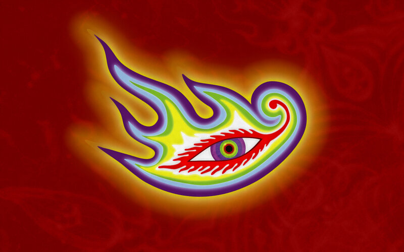 colorful eye flame design