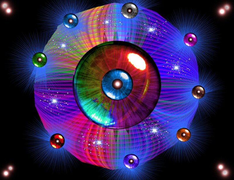 Colorful eye fractal art