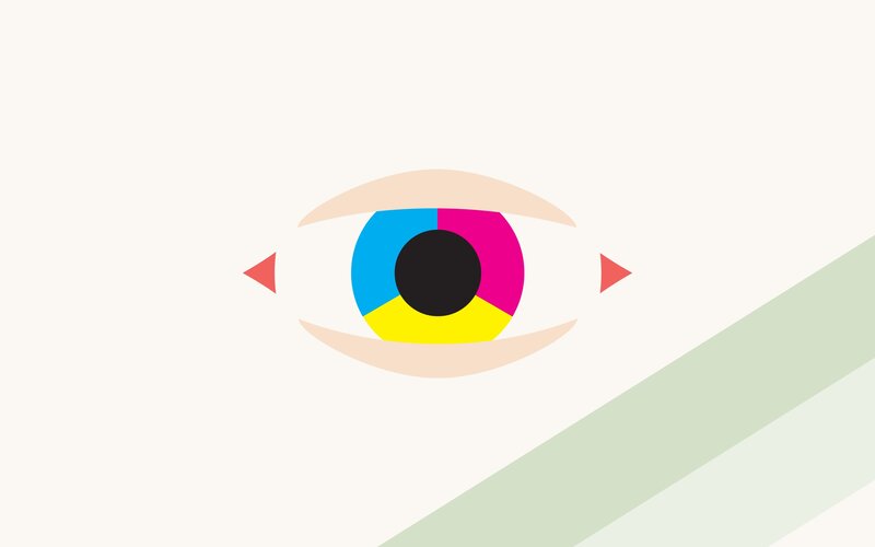 Colorful Eye Illustration — White