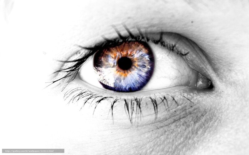 colorful eye in black and white