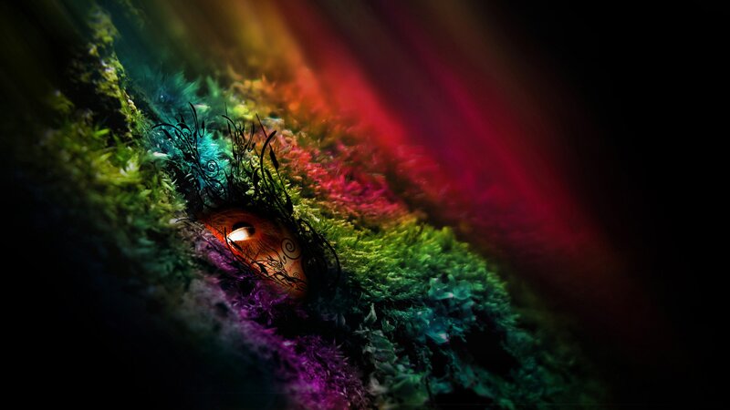 Colorful Eye in Moss — Green
