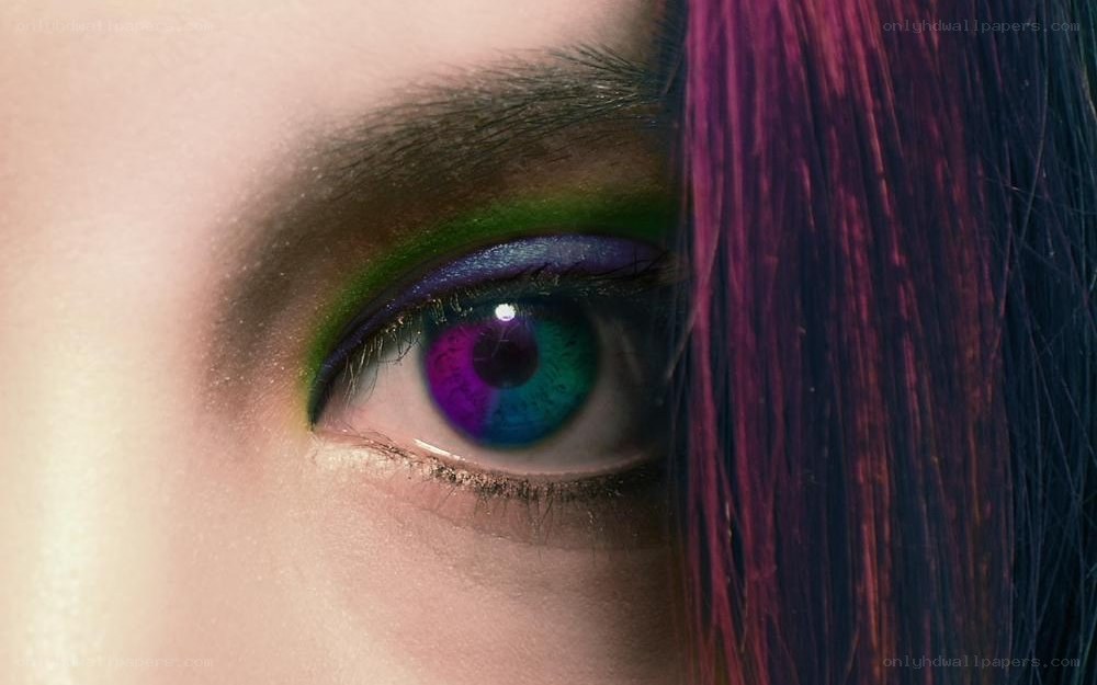 colorful eye makeup close-up