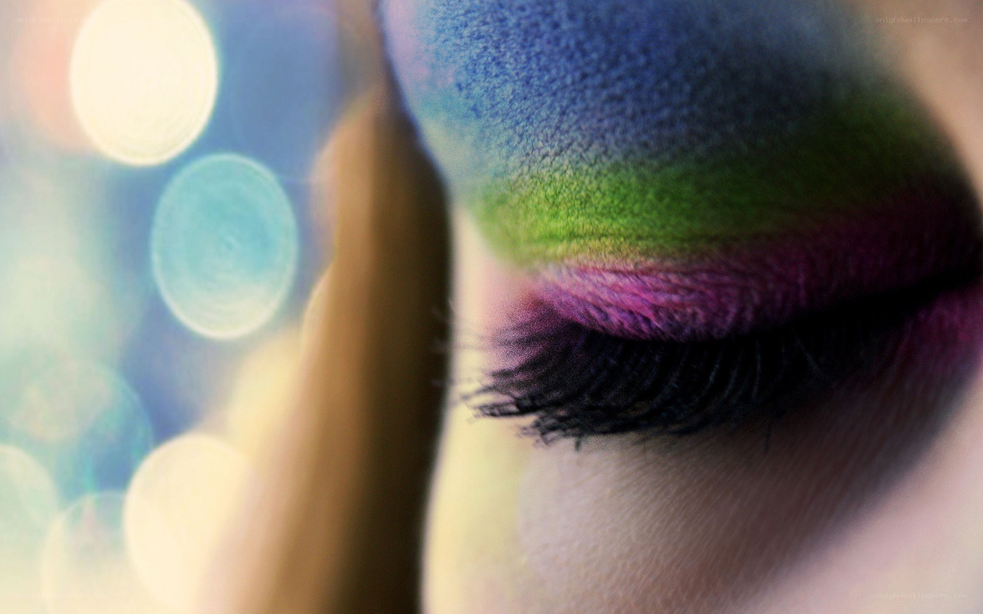 colorful eye makeup close-up