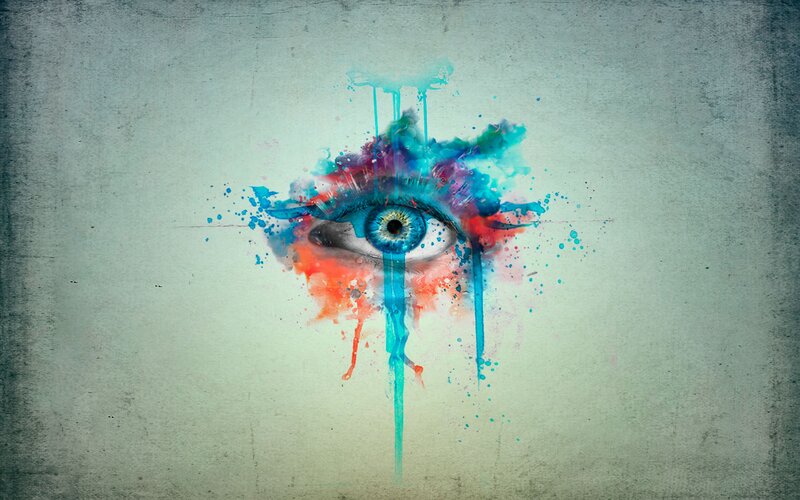 colorful eye watercolor art