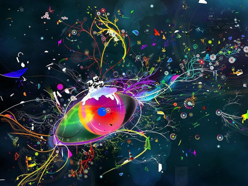 Colorful Eye with Abstract Elements