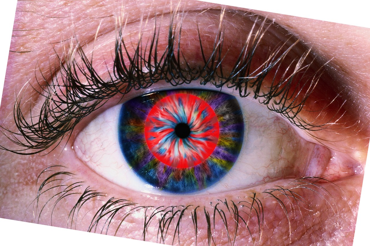 colorful eye with digital effect