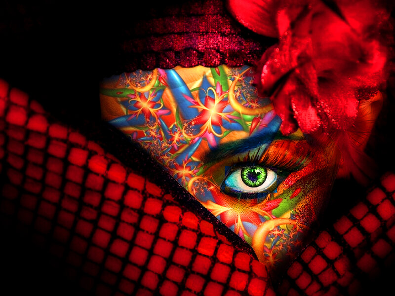Colorful Eye with Fractal Patterns