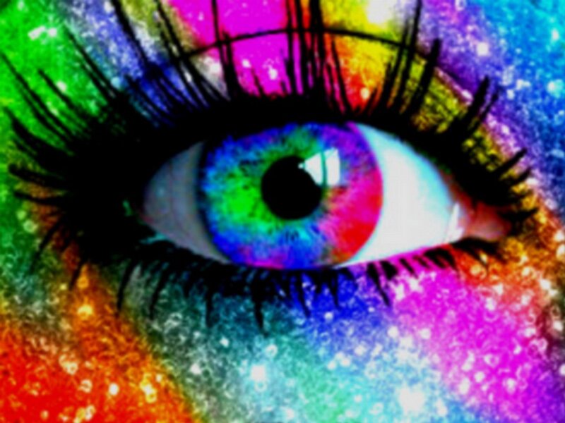 colorful eye with galaxy effect