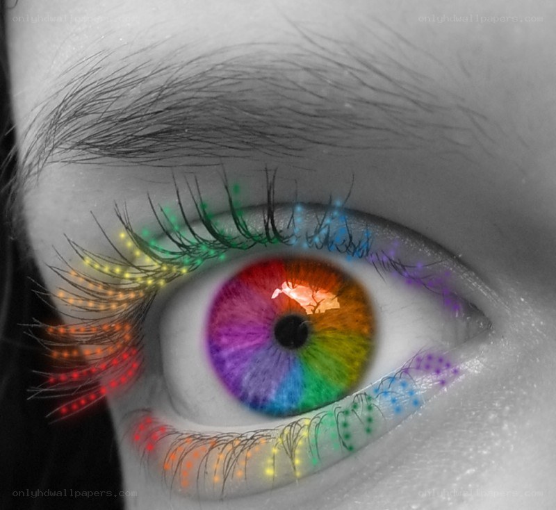 colorful eye with rainbow effect